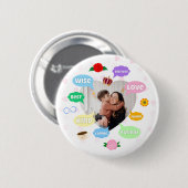Mothers Day Photo Word Clouds Best Mom Mother 缶バッジ (正面&裏面)