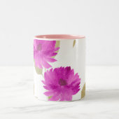 Mother's Day pink floral print & pink inside mug ツートーンマグカップ (中央)