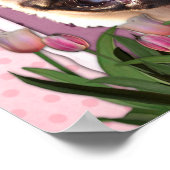 Mothers Day - Pink Tulips - Pug ポスター (角)