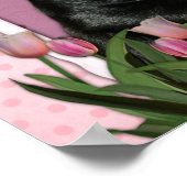 Mothers Day - Pink Tulips - Pug - Ruffy ポスター (角)