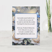 Mother's Day Poem Blue Butterflies and Roses カード (正面)