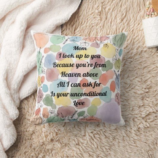"Mother's Day Poem Throw Cushion" クッション (ブランケット)