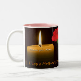 Mothers Day Red Rose and Candle  ツートーンマグカップ