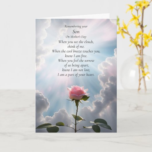 Mothers Day Remembrance of Son  カード (黄色い花)