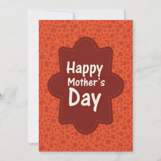 Mother's Day Rust and Orange Mosaic Squares 招待状