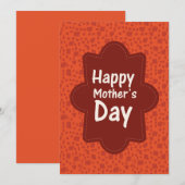 Mother's Day Rust and Orange Mosaic Squares 招待状 (正面/裏面)