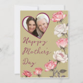 Mother's Day Sage Heart Frame Photo カード (正面)