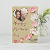 Mother's Day Sage Heart Frame Photo カード (スタンド正面)