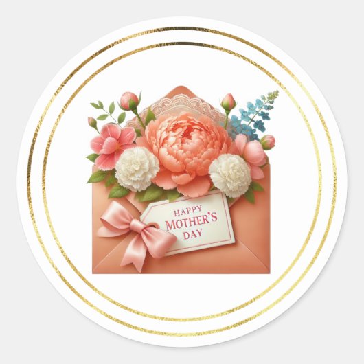 Mothers Day Stickers ラウンドシール (正面)