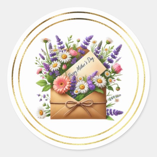 Mothers Day Stickers ラウンドシール (正面)