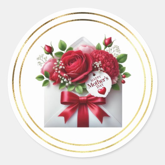 Mothers Day Stickers ラウンドシール (正面)