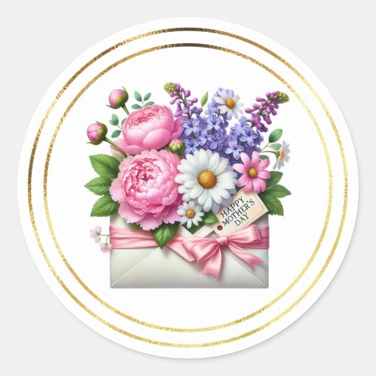 Mothers Day Stickers ラウンドシール (正面)