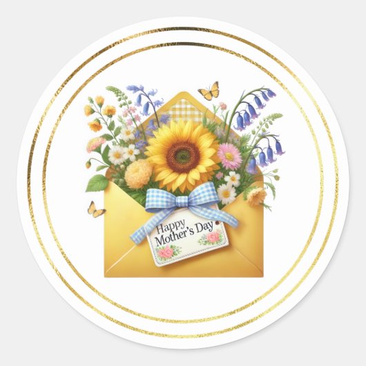 Mothers Day Stickers ラウンドシール (正面)