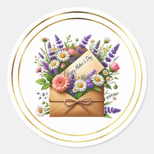 Mothers Day Stickers ラウンドシール (正面)