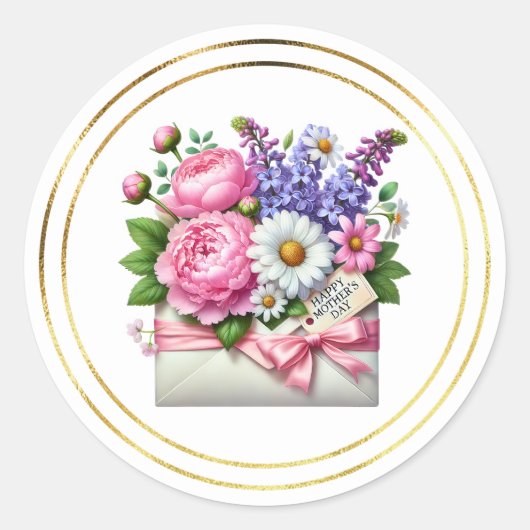 Mothers Day Stickers ラウンドシール (正面)