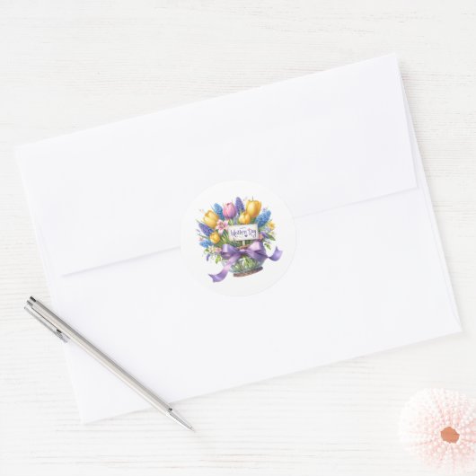 Mothers Day Stickers ラウンドシール (封筒)