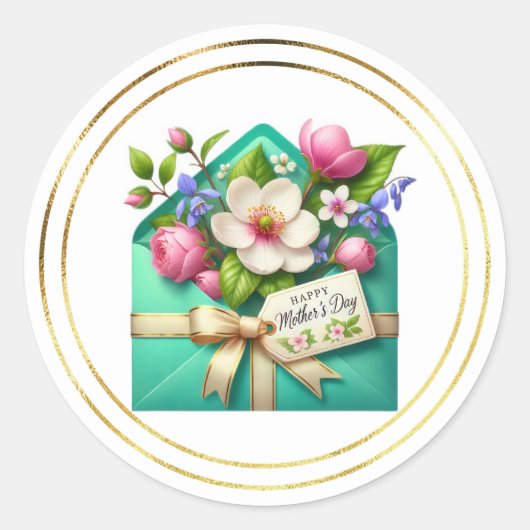 Mothers Day Stickers ラウンドシール (正面)