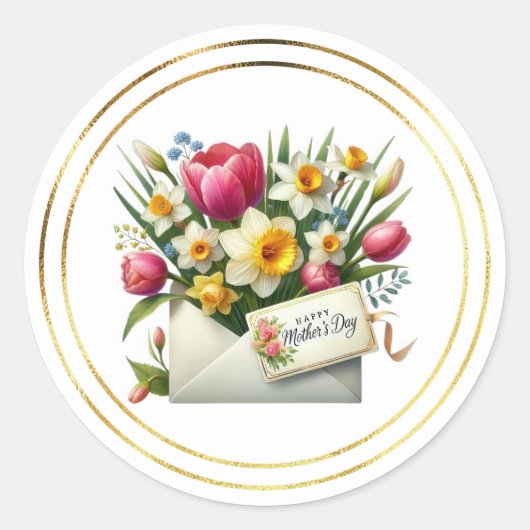 Mothers Day Stickers ラウンドシール (正面)