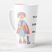 Mother's Day Super Mom カフェラテマグ (左アングル)