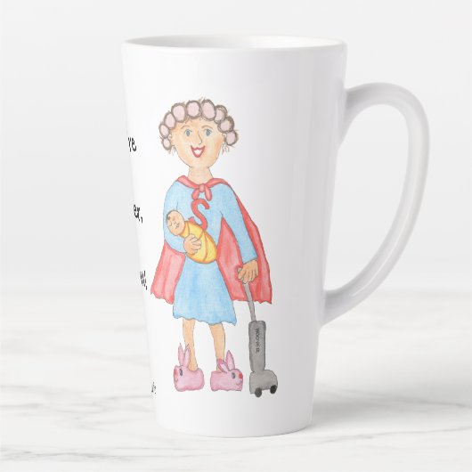 Mother's Day Super Mom カフェラテマグ (右)