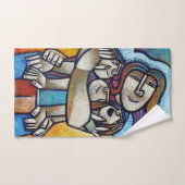 Mothers Hug - Contemporary Cubist Artistic Hand To ハンドタオル (ハンドタオル)