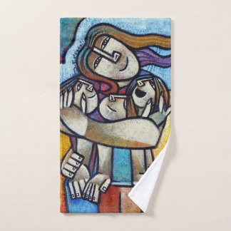 Mothers Hug - Contemporary Cubist Artistic Hand To ハンドタオル