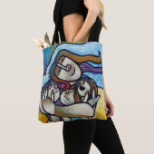 Mothers Hug Contemporary Cubist Artistic Tote Bag トートバッグ (クローズアップ)