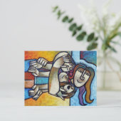Mothers Hug - Contemporary Cubist Fine Art Postcar ポストカード (スタンド正面)