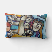 Mothers Hug - Contemporary Cubist Lumbar Pillow ランバークッション (裏面)