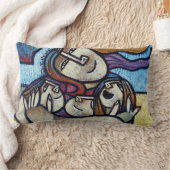 Mothers Hug - Contemporary Cubist Lumbar Pillow ランバークッション (ブランケット)