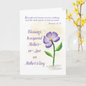 Mothers in Law Mothers Day 賛美's Violet Flower カード (黄色い花)