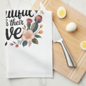 Mothers Make Life Beautiful With Their Love キッチンタオル (四つ折り)