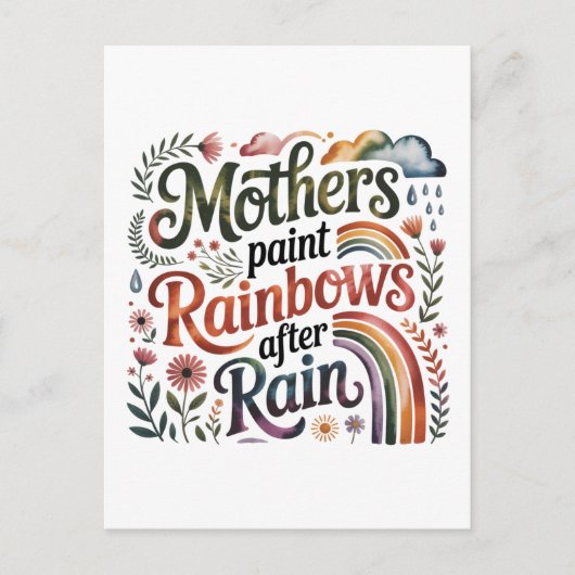 Mothers Paint Rainbows After Rain インビテーションポストカード (正面)