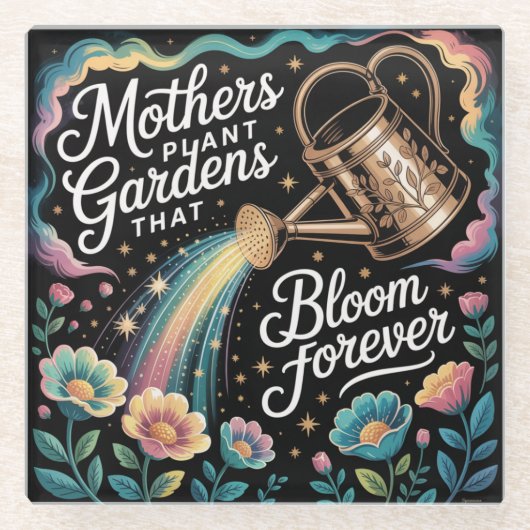 Mothers Plant Gardens That Bloom Forever ガラスコースター (正面)