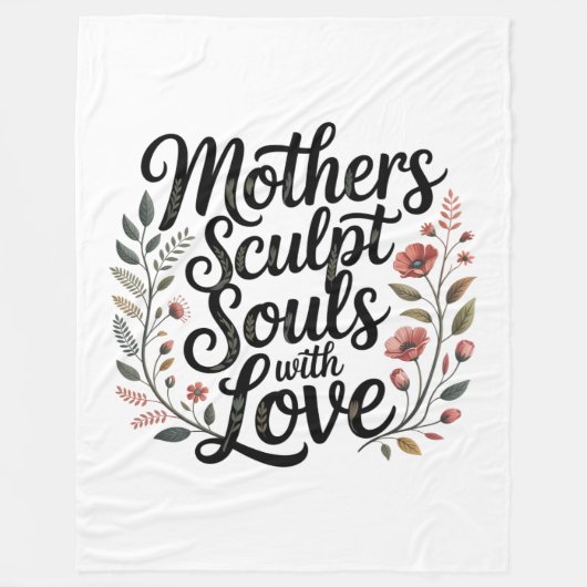 Mothers Sculpt Souls With Love フリースブランケット (正面)