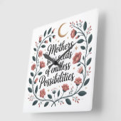 Mothers Sow Seeds Of Endless Possibilities スクエア壁時計 (傾斜)