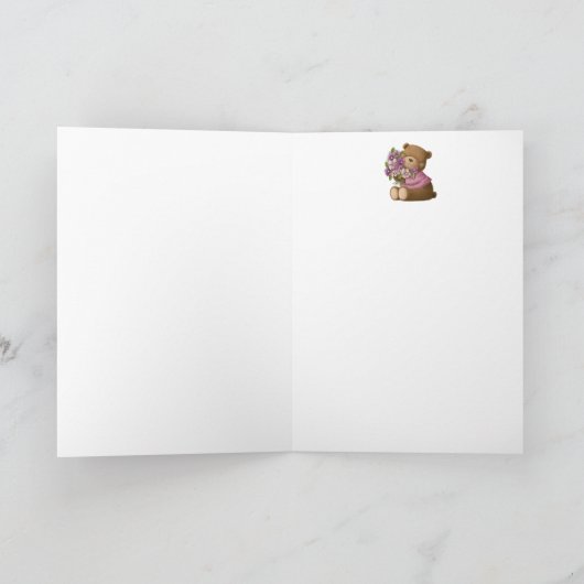 Mothing日曜日の愛を感謝クマの花カード カード (内部)