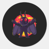 Mothmanかわいいクリプト化された生き物ポイントプレザントWV R ラウンドシール (正面)