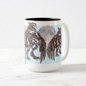 Mothmanの夜型の人の大きい月のマグ ツートーンマグカップ (正面右)