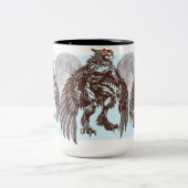 Mothmanの夜型の人の大きい月のマグ ツートーンマグカップ (中央)