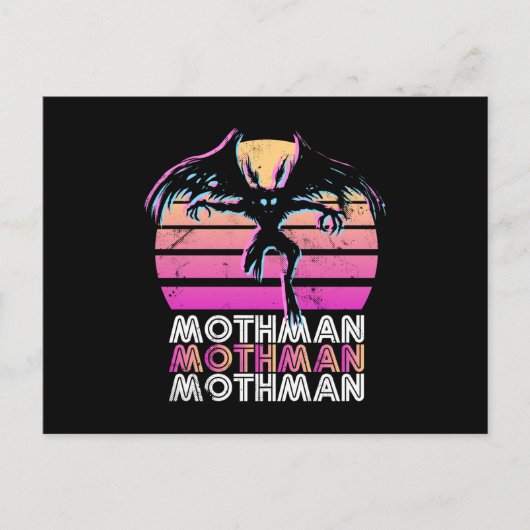 Mothmanレトロ80sをテーマにしたギフト ポストカード (正面)