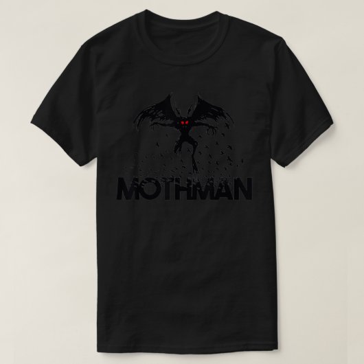 Mothman怖い不気味な恐怖 Tシャツ (デザイン正面)