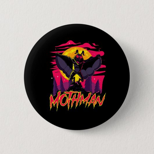 Mothman映画おもしろいクリプティドハロウィーン神話モンスターC 缶バッジ (正面)