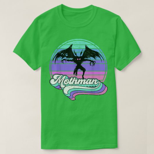 Mothman 80s Retro Cryptid cryptozoology  Tシャツ (デザイン正面)