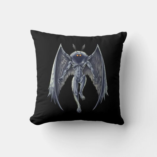 Mothman Cryptid生物 クッション (正面)