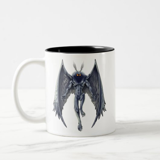 Mothman Cryptid生物 ツートーンマグカップ (左)