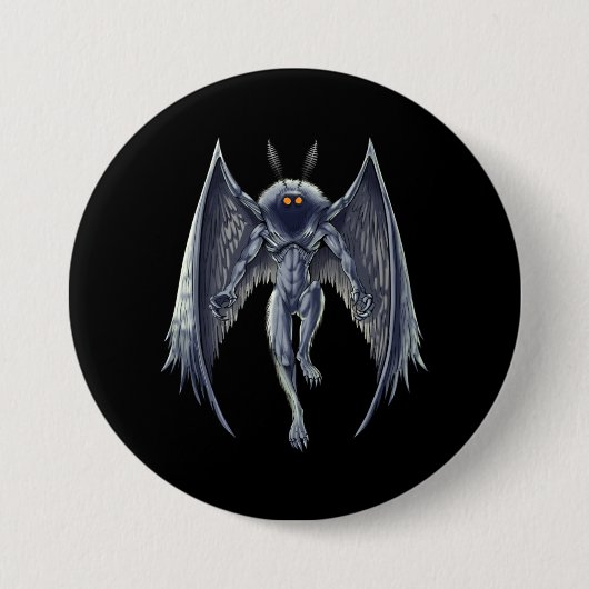 Mothman Cryptid生物 缶バッジ (正面)
