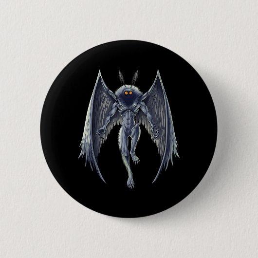 Mothman Cryptid生物 缶バッジ (正面)