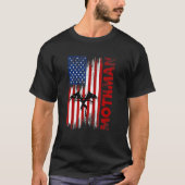 Mothman Cryptid Cryptozoology American Flag Tシャツ (正面)
