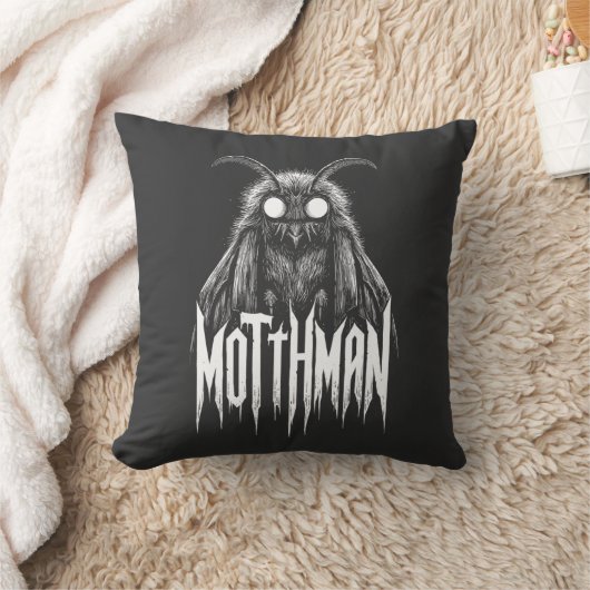 Mothman Cryptid Horror Gothic Paranormal Creature クッション (ブランケット)